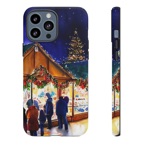 Shopping at the Christmas Market - Impact Resistant Phone Case iPhone 13 Pro Max Matte